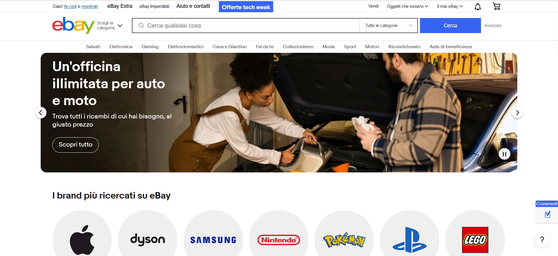 Homepage di Ebay