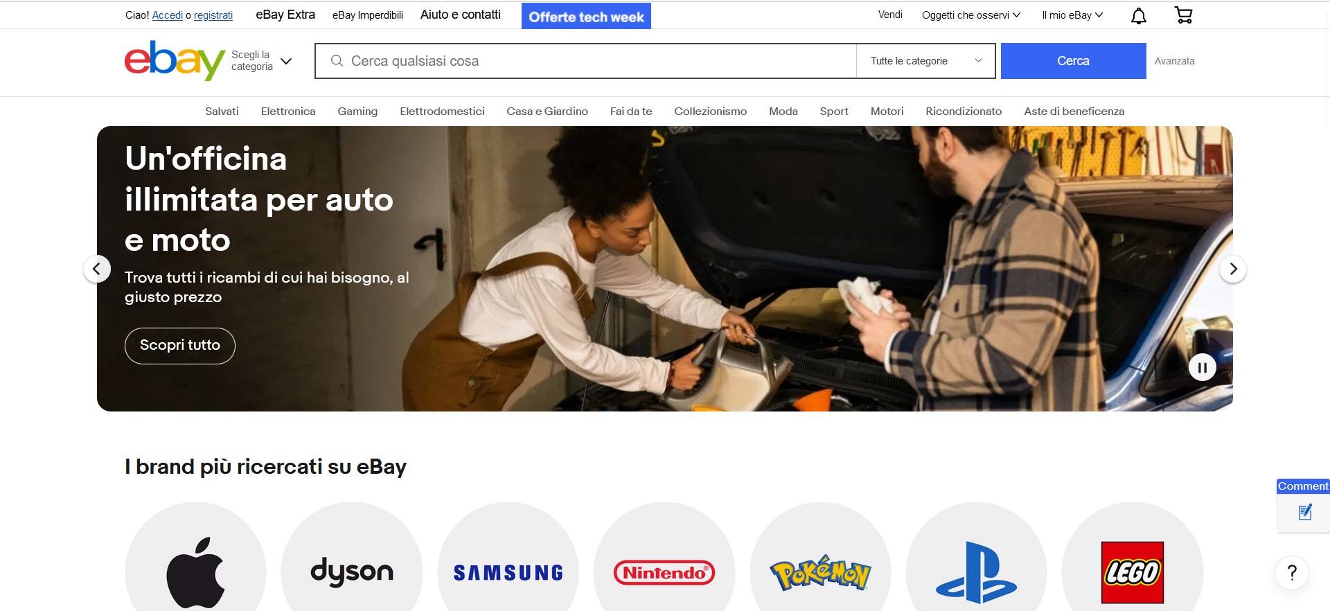 Homepage di Ebay